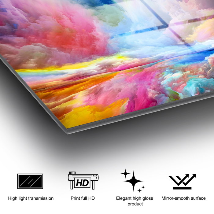 Wallity Pintura Decorativa UV-223 de Vidrio Templado Multicolor 70 x 100 cm